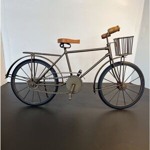Vintage Metal Craft Bicycle with Wood Seat Display